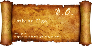 Mathisz Olga névjegykártya